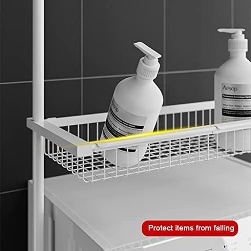 Рамки за съхранение на многофункционални под перални машини Hokcus над тоалетна, Подови рафта в банята, със срок
