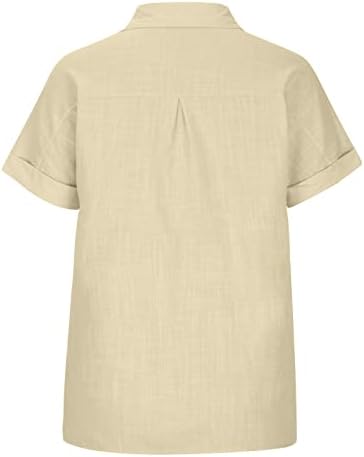 Camisetas Manga Corta botones para Mujer Camisetas против Cuello en V Blusa Color sólido Camisetas de Moda de Verano 2023