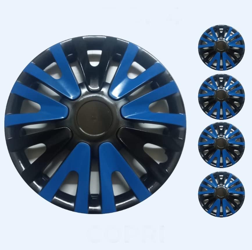 Copri Комплект от 4 Джанти накладки 13 инчов Черно-Синя Капачка Главината На бутоните е Подходящ За Nissan Sentra Altima Versa