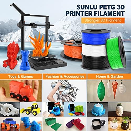 Определени направления за 3D-принтер SUNLU Многоцветен, Внимателно намотанная ПЭТГ-конец 1,75 мм, общо 2 кг,