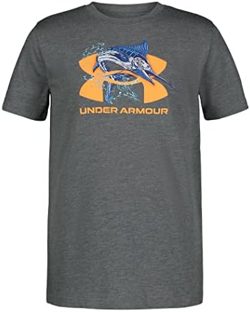 Градинска тениска с къс ръкав за момчета Under Armour, през цялата Деколте