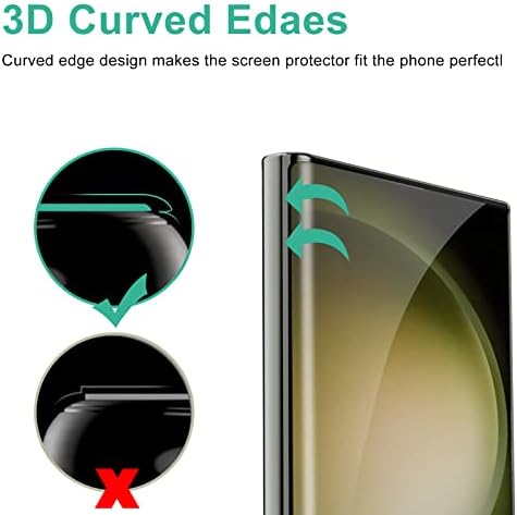 Corefyco Direct [2 + 2] Ультразащитная фолио за екрана на Galaxy S23, закалено стъкло твърдост 9H, Поддръжка на пръстови отпечатъци, 3D Извити, яснотата на HD, защита от драскотини за