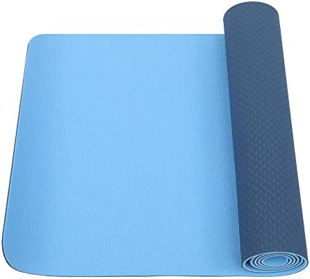 Килимче за йога /гимнастика (183x61x6 см), Тъмно синьо, нескользящий от ТПЭ с дебелина 6 мм