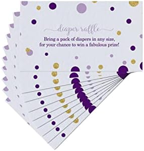 Пурпурни и златни билети за томбола памперси (25 броя) Игри за душата на дете – Покани карта - Теглене на жребий, с посочване