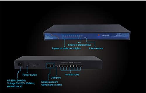 ЮЕСАР-N668 8 Пристанища за Устройство на последователни портове RS232/RS485/RS422 Модул последователни конвертори в Ethernet Поддържа TCP сървър/UDP клиент