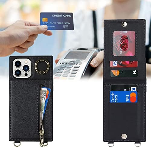 Чанта-портфейл Jaorty по рамото за iPhone 13 Pro Max /12 Pro Max 6,7 5G, калъф с държач за карти, [Притежателя
