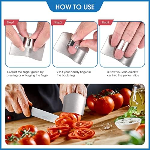 9 Бр. Защита за пръстите за рязане на зеленчуци, Защита за пръстите от неръждаема Стомана, Защита за пръстите на Нож,