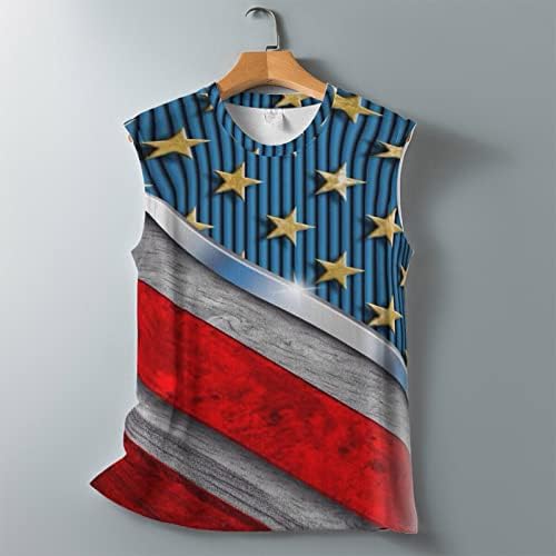Дамски Летни Тениски Без Ръкави, Дамски Блузи с Американския Флаг, Тениска на 4 юли, Ежедневни Ризи в Звездната Ивица и с Флага на САЩ