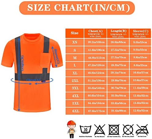 Защитно риза A-SAFETY, Работна Риза с висока видимост, Дълъг Къс Ръкав, Клас 3 (XS-6XL)