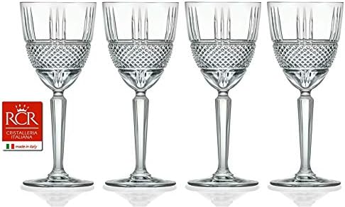Набор от съдове за напитки от кристал RCR Cristalleria Italiana (Чаша за вода (10 унции) - 4 бр.)