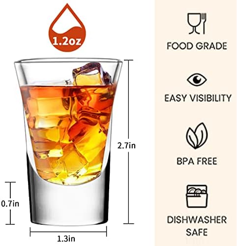 Комплект стъклени питиета SuproBarware от 36 парчета с дебелина основание -1,2 унция, Сладък Обемни Чашки, Мини-Чаши