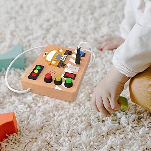 ZIESFOCE Играчки Монтесори Дървена Дъска За занимания с Подсветка Играчки за Деца Сензорни играчки - 3 Пътна Дъска