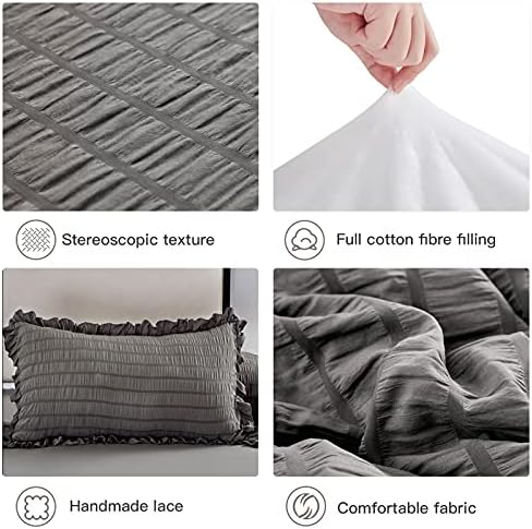 Комплект одеяла Евелина King от 3 теми, сиви комплекти, одеала от вкара плат, Комплект спално бельо King за целия