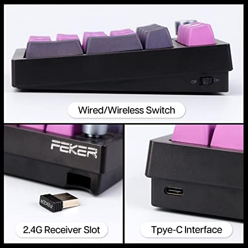 Комплект за механична цифрова клавиатура EPOMAKER FEKER JJK21 с 20 клавиши, определяне на полагане на гореща замяна Bluetooth 5,0 /2,4 Ghz / Кабелна Цифрова клавиатура с въртяща се дръ?