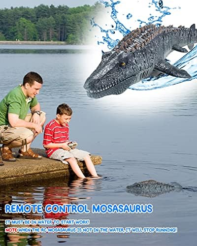 MAGHO Дистанционно Управление Динозавър Играчки за Басейна Моделиране RC Мозазавры Водни Играчки с Пръски Вода, Подарък