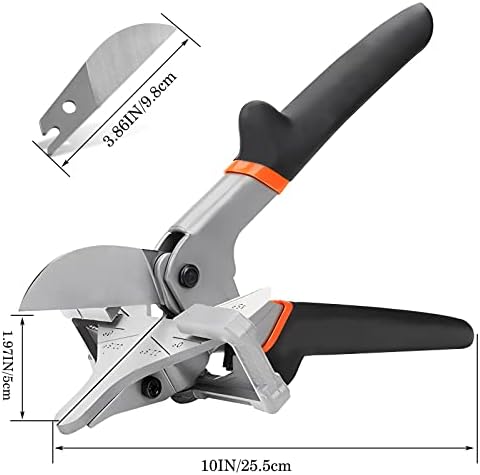 Кръст-cut ножици с механизма на палеца за ъглово рязане с допълнителни 2 остриета, Режещи инструменти на четвърт кръг