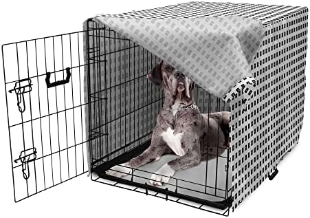 Foldout Карирани калъф за клетка за куче, черно-бели Квадратни рамки са Симетрични форми, Концептуално изкуство, Градски