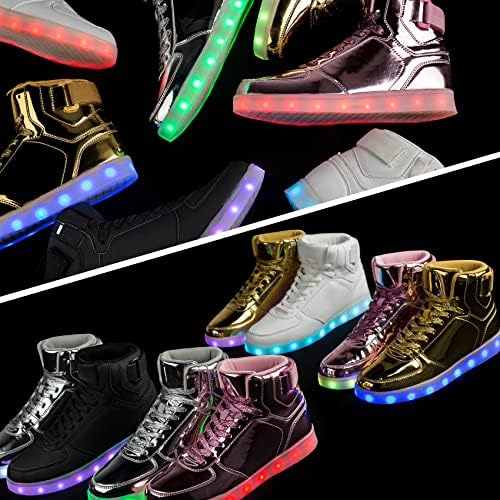Направи си САМ JTS Детски Обувки с led осветление, Модерни Маратонки с най-Високо Берцем, USB Акумулаторна Светещ