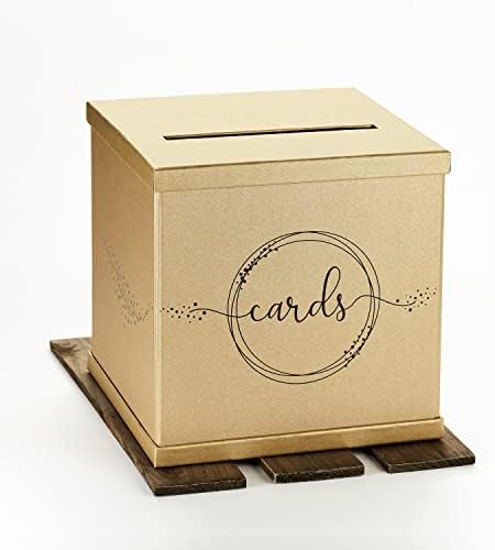 Хейли Cherie е Златната кутия за подарък карти с дизайн от черно фолио - Текстурирани покритие - Голям размер на 10 x 10 - За сватбени тържества, детски и девойка душове, аб?