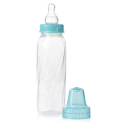 Класическа бутилка Evenflo за хранене от прозрачна пластмаса, стандартно гърло и за бебета и Новородени - Тюркоазени