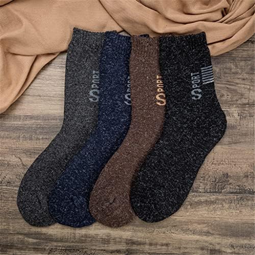 HLDETH, 4 чифта зимни чорапи, Мъжки Топли Дебели Вълнени чорапи От естествена вълна, Меки Незаменими Удобни Мъжки Ежедневни