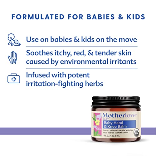 Motherlove Baby Body Care—Балсам за памперси (2 унция) и Детски балсам за ръце и колене (1 унция) — Растителни