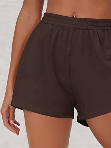 Дамски къси панталони MASERA, обикновена спортни шорти (Цвят: шоколадово-кафяво, Размер: X-Small)
