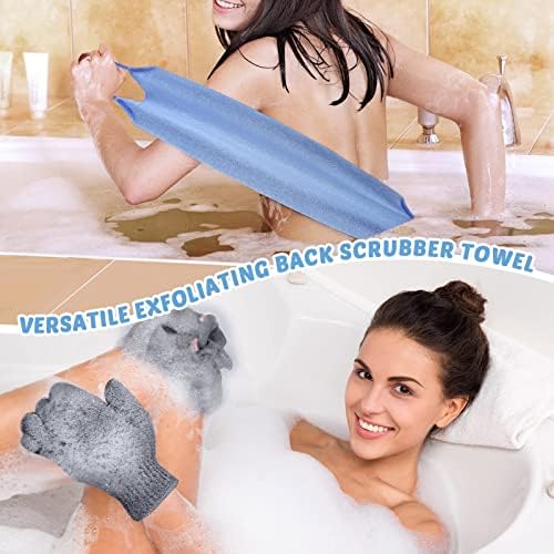 Комплект Ексфолиращи Ръкавици за душ и вана, Комплект за измиване на гърба, 2 Ексфолиращи Чистач за тялото, Найлон Мивка