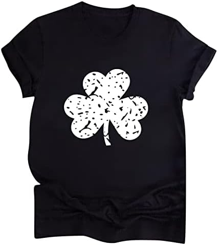 Kinrui Женска Тениска В Деня на Св. Патрик, Празнична Тениска с образа на Щастливия Централи, Летни Основни Блузи С Къс Ръкав
