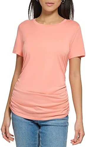 Дамски Памучен Модальная Тениска на Calvin Klein от Джърси, Удобна Ежедневна Тениска с Къс Ръкав