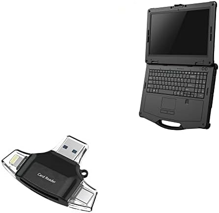 Смарт притурка на BoxWave, който е съвместим с SWELL X15 (смарт притурка от BoxWave) - Устройство за четене на SD карти AllReader, четец за карти microSD, SD, Compact USB за SWELL X15 - Черно jet black