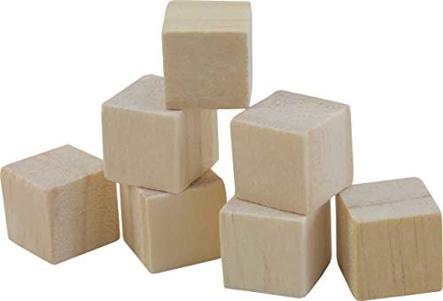 STEM Inventions Непълни Кубчета от масивна дървесина за diy и математически игри, Кубчета 1/2, опаковка от 200