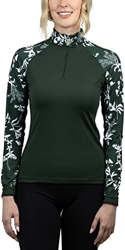 Кастел Denmark Женски Леки Слънчеви ризи Raglan с дълъг ръкав | Спортни Блузи с цип до четвърти инча | Защита