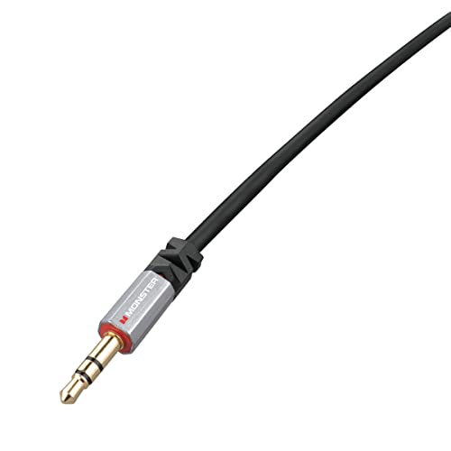 Monster кабел Gen2 Essential 3,5 мм Стерео Щепсел с 3.5 мм стерео штекеру, Черен, 3 М (Метал)