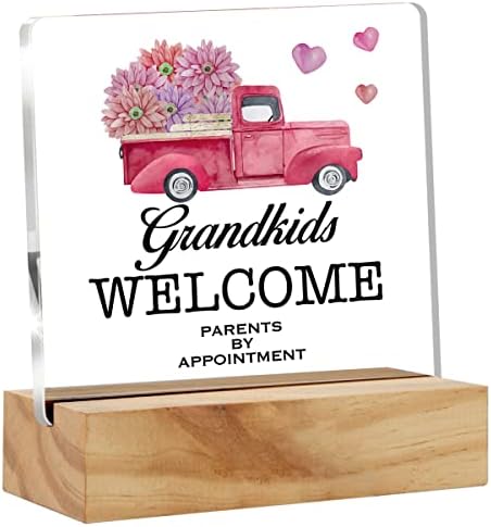 Внуците добре Дошли на Родителите по предварителна запис Декор на Масата Акрилна Настолна Плоча за Подарък на баба и