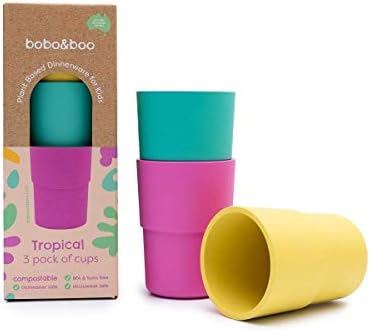 Детски чаши bobo &boo на растителна основа - Не съдържа меламин и бисфенол А – Може да се използва в микровълнова