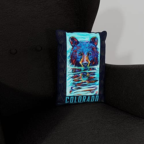 Възглавница за диван от изкуствена велур Colorado Wet Bear с картини с маслени бои на художника Кари Plc 13 x 19.
