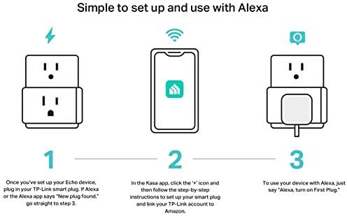 Kasa Smart Plug Mini, изход Wi-Fi за умен дом, работи с Alexa и Google Home, лесна настройка на Wi-Fi, концентратор