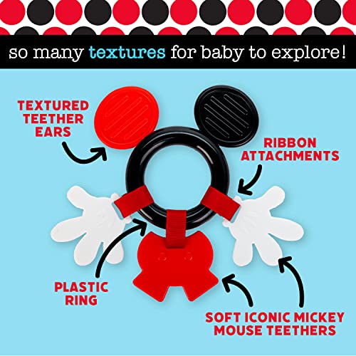 ДЕТСКИ Прорезыватель Disney Baby с Мики Маус, е Черно-бяла Благородна играчка За момчета и Момичета на възраст