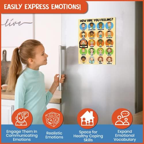 Диаграма чувства Диаграма Емоции за деца С изображение на Това, как се чувствам, Плакат с магнити емоции,