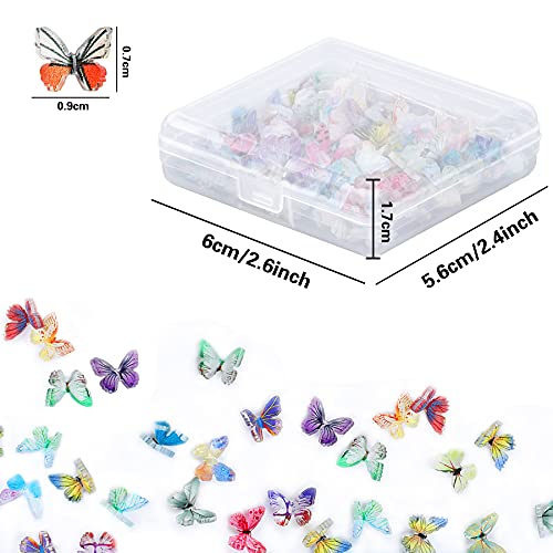 120 Броя 3D Акрилни Пролетта Окачване-Пеперуди за нокти, 24 Цветове, Летни Комплекти Пайети за нокти с Пеперуди, Окачване-Пеперуда