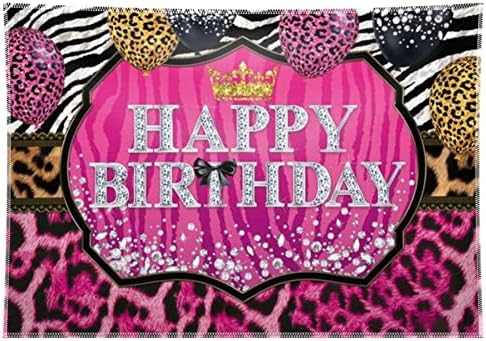68x45 инча, Розово Леопардовый Фон за рождения Ден на Кралицата за Момичета, Сладки 16 На 18, Аксесоари, Балони с Принтом