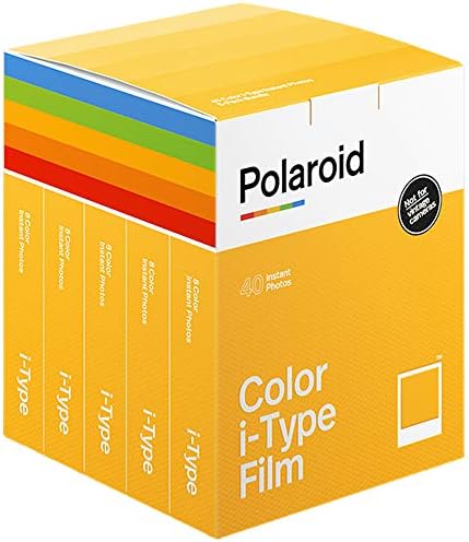 Цветен филм Polaroid за I-Type (5 опаковки на филма, само на 40 снимки) + Черен албум на 32 снимки + плат