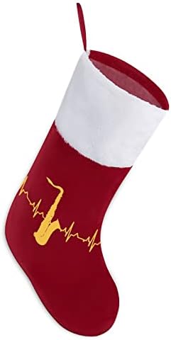 Саксофон Сърцебиене Коледен Окачен Отглеждане на Сладък Дядо Чорап за Коледно Украса Украса Подаръци