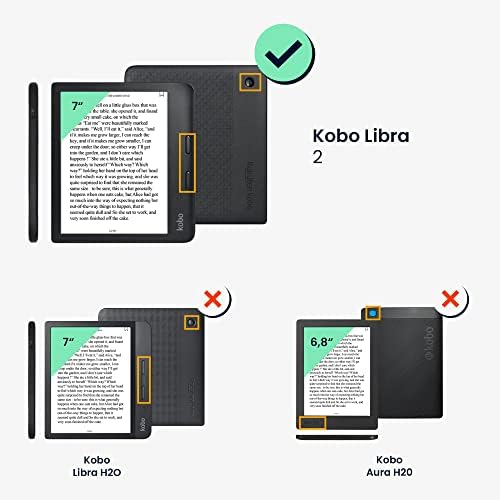 Калъф kwmobile, съвместим с Кобо Libra 2 - Калъф за четец на електронни книги от изкуствена кожа и платно - Прашни-розово