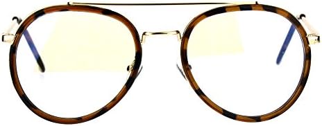 Реколта Модерни Очила С Прозрачни Лещи В Двойна Рамка, Авиаторские Очила UV 400