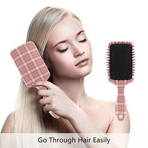 Четка за коса на въздушна възглавница Vipsk, Пластмаса в цвят клетка, Подходящ за добър масаж и антистатични разнищване на Косата, подходящ за суха и мокра коса, гъста,