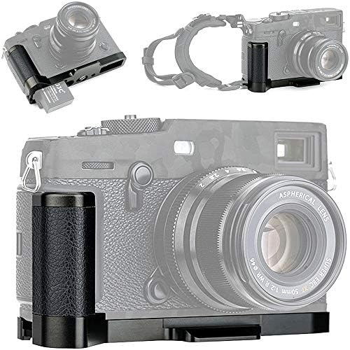 Метална ръкохватка L-образна скоба за Fujifilm X-Pro3 X-Pro2 X-Pro1 с противоскользящим титуляра, с отвор за отделението за батерията и быстроразъемным за монтиране на статив Arc