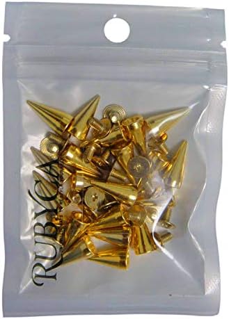RUBYCA 500 Комплекта 14 мм Златен Цвят Куршум с Конусообразным Шипом и Метална Перка-Карфица за кожата си САМ