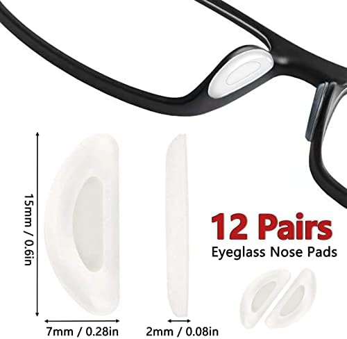 Носа облицовка за очила, Прозрачни Мини Носа облицовка за точки 12 Двойки на Лепило Силиконови облицовки за